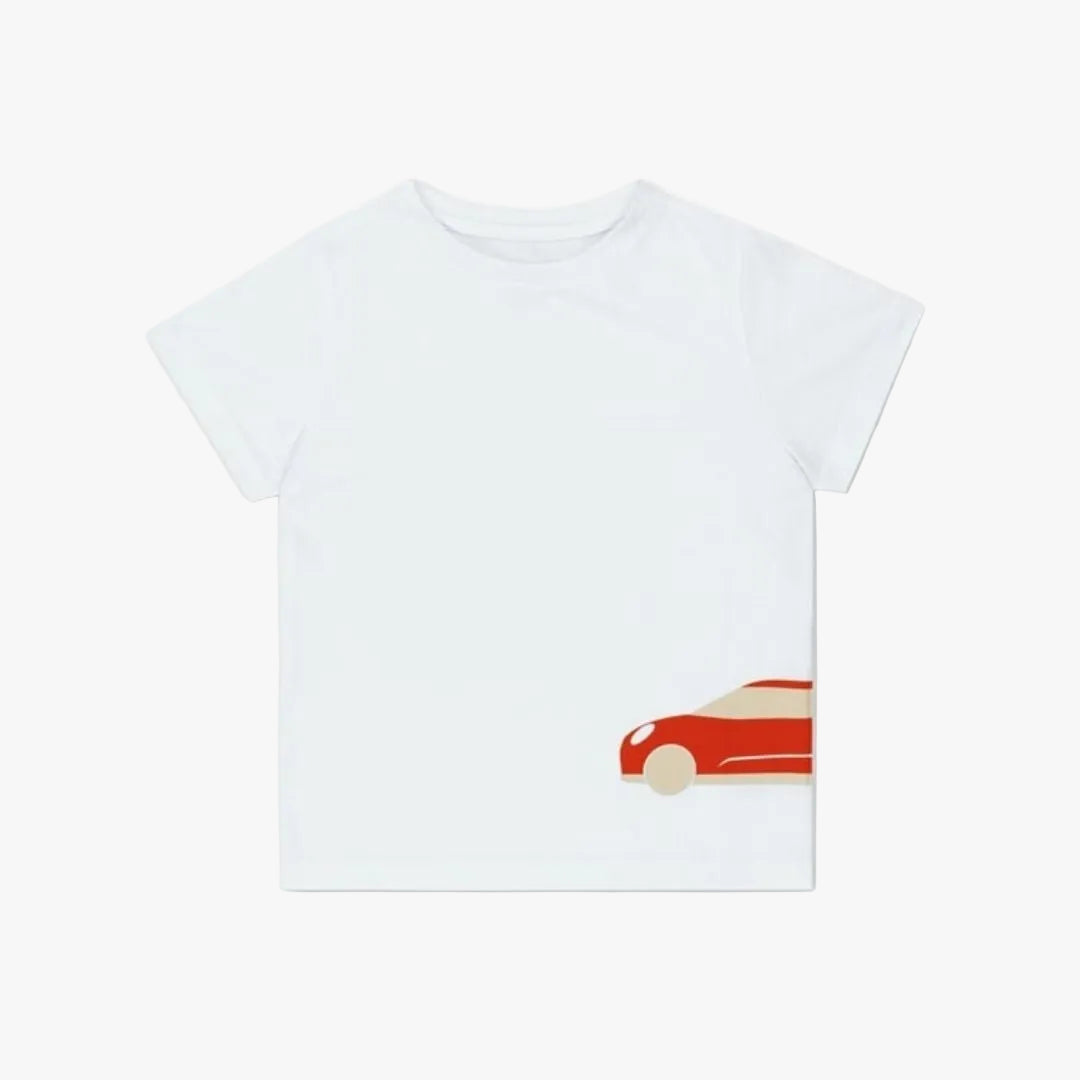 MINI - T-Shirt til børn med silhouet - Hvid