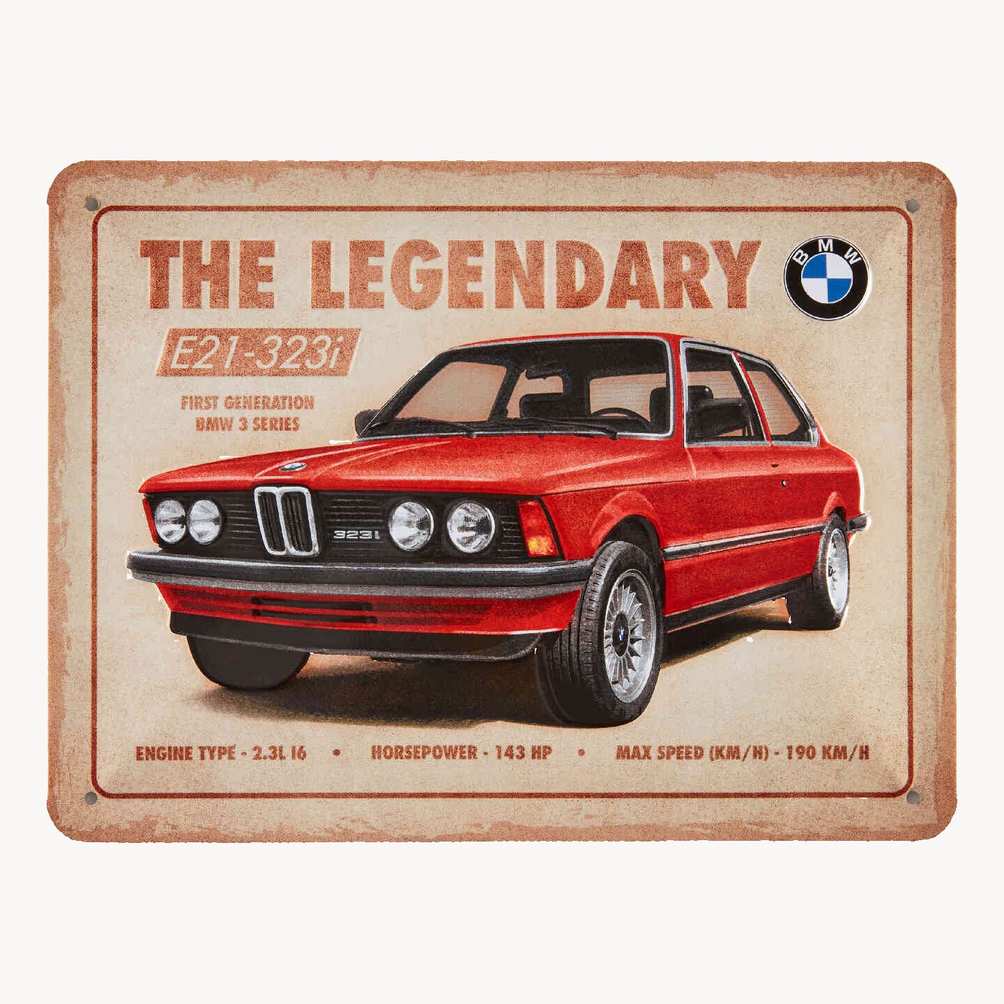 BMW Metal Skilt - The Legendary E21