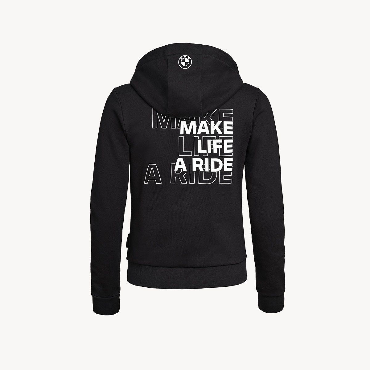 BMW Motorrad - "Make Life a Ride" hættetrøje med lynlås Kvider - Sort